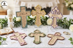 Holy Communion Crosses SVG Bundle | Custom Name Cross Product Image 1