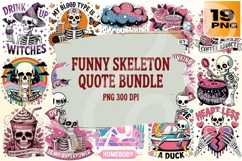 Funny Skeleton PNG Bundle 19 Quirky Sublimation Designs Product Image 1