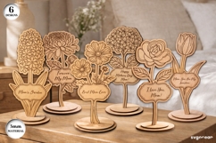 Mother's Day Flowers SVG Bundle | Glowforge | Laser Cut Product Image 1