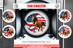 Car Coaster Horse 4th of July Product Image 1