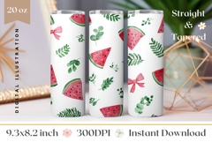 Watercolor Watermelon Tumbler, Fruits Tumbler Sublimation Product Image 1