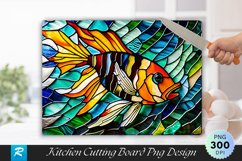 Stained Glass Fish Cutting Board Sublimation Design Product Image 1