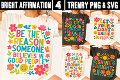 Colorful Positive Quote SVG Be The Reason Floral PNG Product Image 1