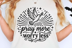 Pray More Worry Less Svg, Mental Health Svg, Religious Svg. Product Image 2