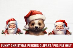 Funny Christmas Peeking Sublimation, Christmas Clipart Product Image 1