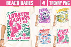 Beach Babes PNG Bundle, Coastal Vacation Trendy Sublimation Product Image 1
