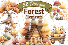 Woodland Forest Scene PNG Clipart, Fall Nature Elements Product Image 1