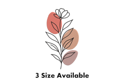 Minimal Botanical Line Art Flower Embroidery Design Product Image 1