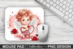 Valentine&#039;s Day Cupid Sublimation Mouse Pad PNG Design Product Image 1