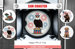 Car Coaster Happy 4th of July Product Image 1