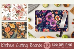 Boho Bouquet Flowers Cutting Boards sublimation Design Product Image 1