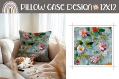 Colorful Pillow Case Design, Cartoon Flowers Pillow Print Product Image 1