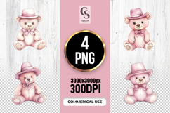 Teddy Bear With Hat Clipart Sublimation PNG Product Image 1