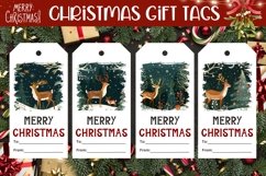 Cozy Winter Gift Tags, Christmas Deer Gift Tag Template Product Image 1