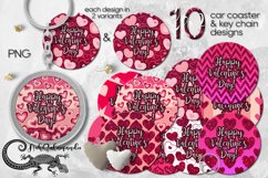 Valentine sublumation | 10 car coaster &amp; key chain designs Product Image 1