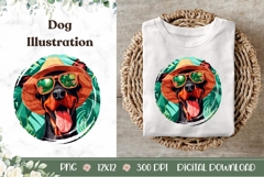 Summer Doberman Dog Illustration, Funny Doberman Dog Print Product Image 1