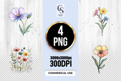 Watercolor Floral Wreath Clipart Sublimation PNG Product Image 1