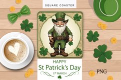 hot plate , St. Patrick's gnome, clover, pattern, green Product Image 1