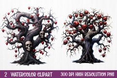Gothic Halloween Watercolor Clipart PNG, Halloween PNG Product Image 1