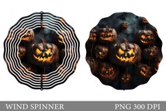 Spooky Pumpkins Wind Spinner. Halloween Wind Spinner Design Product Image 1