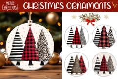 Rustic Christmas Round Ornaments, Christmas Tree Ornaments Product Image 1