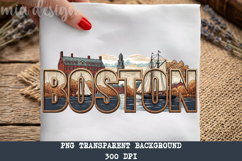 Boston Massachusetts PNG, Vintage Sailing Harbor Sublimation Product Image 1