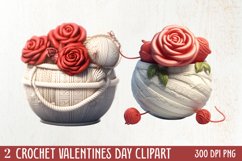 Crochet Valentines Day Clipart, Valentines Day Couplet Product Image 1