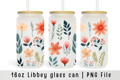 Flowers glass can wrap, Floral 16 oz Libbey Sublimation Product Image 1