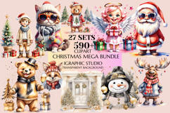 Christmas Mega Clipart Bundle, Xmas Clipart, Huge Bundle Product Image 1