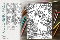 Christmas unicorn|Coloring page Product Image 1