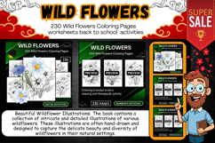 230 Wild Flowers Coloring Pages activities for kids Product Image 1