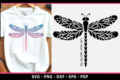 Dragonfly zentangle Floral SVG, Let your spirits fly SVG Product Image 1