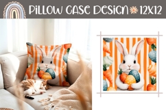 Cute Easter Bunny Pillowcase, Cartoon Carrot Pillow Product Image 1