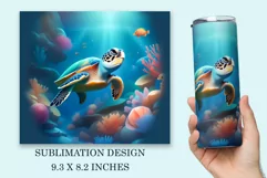 Tumbler Sublimation Design Sea Turtle / Tumbler Wrap / PNG Product Image 2