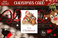 Vintage Christmas Greeting Card, Santa Claus Card Design Product Image 1