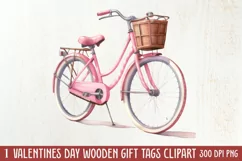Retro Valentine Watercolor Clipart, Pink Valentine Product Image 1