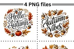 Hello Autumn Quotes, Transparent Digital Downloads, Autumn Product Image 2