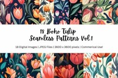 Boho Tulip Seamless Patterns - 300DPI Product Image 1