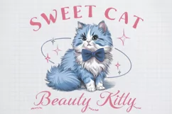 Vintage Cat Sweet Cat Beauty Kitty PNG Sublimation Product Image 2