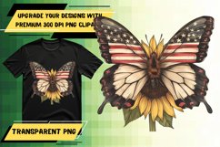 Butterfly American Flag Sublimation Art Product Image 1