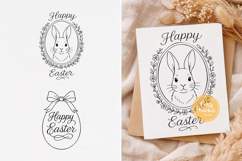 Happy Easter svg, Easter Bunny svg, Easter svg, Floral frame Product Image 1