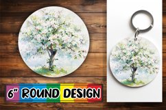 Vibrant Tree Sublimation Circle &amp; Keychain Product Image 1