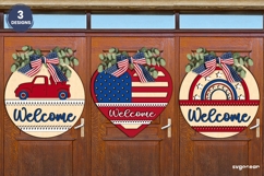 Patriotic Welcome Sign Bundle | 4th of July | SVG Product Image 1