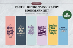 Pastel Retro Typography Bookmark Set,Groovy 70s Aesthetic Product Image 1