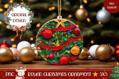 Art Christmas Tree Ornament Design, Winter Ornament Print Product Image 1