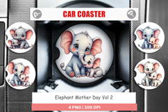 Car Coaster Elephant Mother&#039;s Day Product Image 1