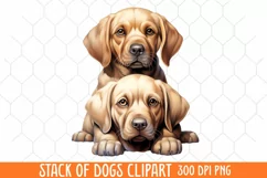 Stack Of Dogs Sublimation Clipart, Cute Puppy Clipart Product Image 1