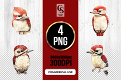 Watercolor Woodpecker Clipart Sublimation PNG Product Image 1