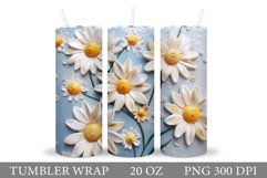 3D Flowers Tumbler Design. Daisy Flowers Tumbler Sublimation Product Image 1