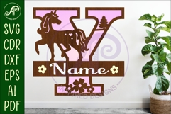 Unicorn Capital Monogram Letter name sign Y SVG Product Image 1